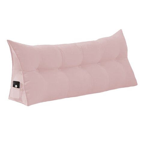 Almofada de Apoio para Cabeceira 140cm Suede Várias Cores - Estopar Suede Rosa Bebê