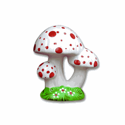 Enfeite para Jardim Trio de Cogumelinhos Decorado Branco - 1
