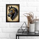 Ver imagem 1 de Quadro Decorativo Cavalo Árabe 33x24cm - com Vidro:moldura Preta