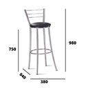 Ver imagem 3 de Kit 5 Banquetas para Bancada Cromada Grazi-assento Preto