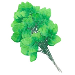 72 Ramos Decoração Arranjo Folhas de Rosa Artificial Planta Plástico 5 Galhos Cada 47cm