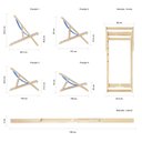 Ver imagem 2 de Espreguiçadeira Preguiçosa Dobrável sem Braço Black em Madeira Maciça com Tecido Cinza Floral