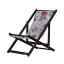 Ver imagem 1 de Espreguiçadeira Preguiçosa Dobrável sem Braço Black em Madeira Maciça com Tecido Cinza Floral