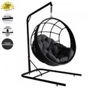 Ver imagem 4 de Balanço Suspenso Ninho com Suporte Almofada e Mola Preto