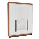 Ver imagem 2 de Roupeiro Solteiro Valência 4 Portas com Espelho 161x214cm Freijó/Branco 240851