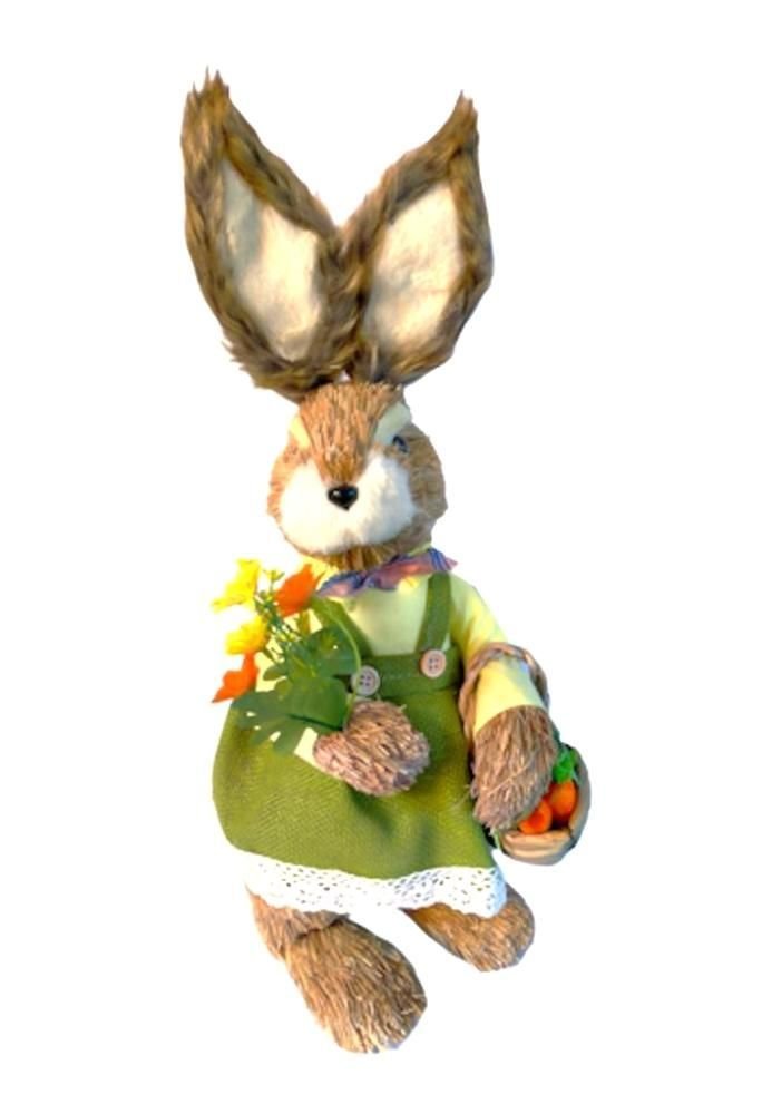 Coelha de Pascoa com Vestido de Juta e Flores - 2