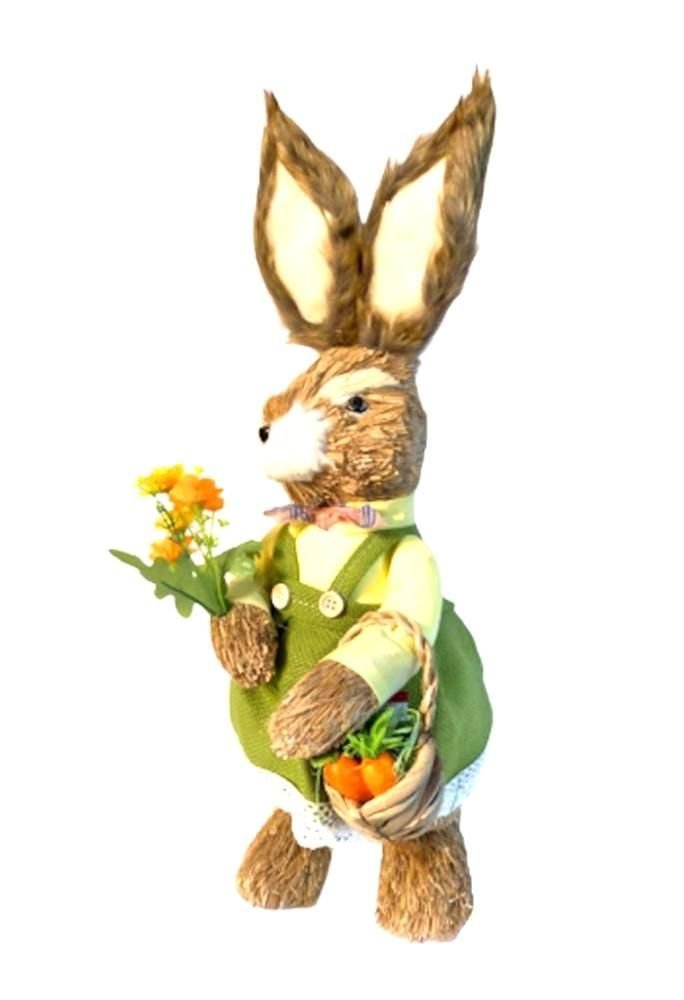 Coelha de Pascoa com Vestido de Juta e Flores - 1