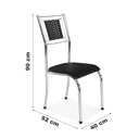 Ver imagem 6 de Mesa de Jantar 4 Cadeira Cromadas Tampo Vidro Estilo Moderno:Preto 213/406