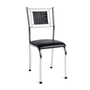 Ver imagem 3 de Mesa de Jantar 4 Cadeira Cromadas Tampo Vidro Estilo Moderno:Preto 213/406