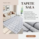 Ver imagem 4 de Tapete Sala Quarto Moderno Luxo 2,00m X 3,00m Antiderrapante Colmeia Decorativo Cru Cinza