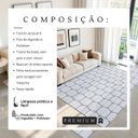 Ver imagem 5 de Tapete Sala Quarto Moderno Luxo 2,00m X 3,00m Antiderrapante Colmeia Decorativo Cru Cinza
