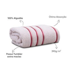 Toalha de Banho Classic 68x135cm 100% Algodão Appel Rosa Nevada - 4