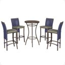 Ver imagem 1 de Mesa Bistrô e 4 Banquetas Roma Marrom Corda Náutica Estofado 8 Trama Original
