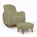 Ver imagem 2 de Poltrona Amamentação Balanço Madeira e Puff Jhessy Bouclê Pistache R04 - D'rossi