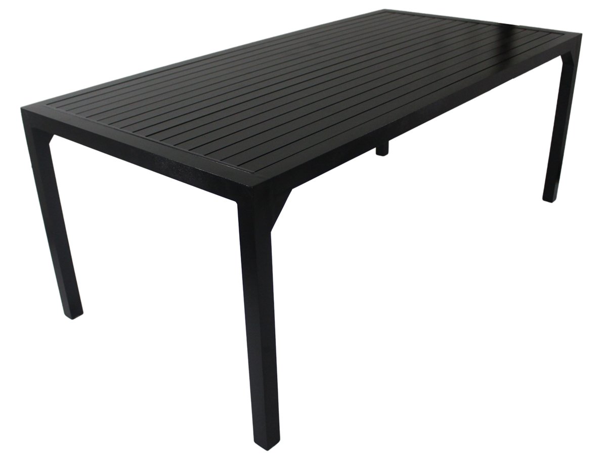 Mesa Retangular 1,50 X 0,80 Haiti com Tampo Ripado em Alumínio para Cozinha, Edícula, Área Trama Ori