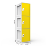 Armário de Plástico 3 Portas - Nk 1363 Nilko Armários Amarelo Cadeado Padrão - 4
