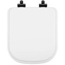 Ver imagem 1 de Assento Sanitário Poliéster Soft Close Quadra Branco para Vaso Deca com Ferragem Preta