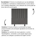 Ver imagem 3 de Cabeceira Estofada Cama Solteiro 90 Cm Luna Corino e Frame Cinza