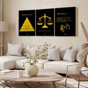 Ver imagem 3 de Kit 3 Quadro Decorativo Direito Advocacia Escritório Quarto 28x20