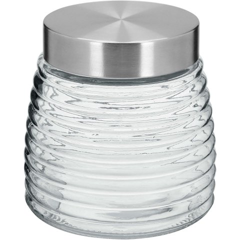 Pote Hermético de Vidro 800ml Transparente 12x12x12cm Mantimentos Cozinha Tampa
