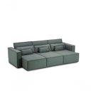 Ver imagem 2 de Sofa 04 Lugares 3,30mt Assento Retrátil Encosto Reclinável Tecido Verde Cancun - Verde