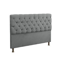 Kit Cabeceira e Recamier Sapateira Baú para Cama Box Casal Queen - Sv Decor:cinza Claro - 2