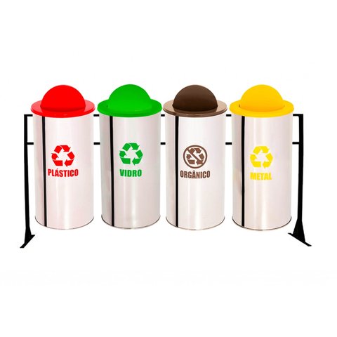 Conjunto Lixeiras Coleta Seletiva 50l 04 Peças