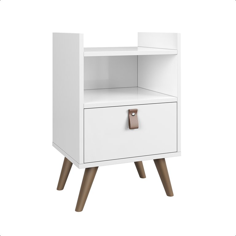 Mesa Cabeceira 1 Gaveta para Quarto Moderna:branca Mesa Cabeceira 1 Gaveta para Quarto Moderna:branca