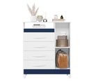 Ver imagem 6 de Cômoda Turquesa Elegante 4 Gavetas e 1 Porta Multiuso Organizadora Sapateira Premium Cor Branco
