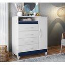 Ver imagem 5 de Cômoda Turquesa Elegante 4 Gavetas e 1 Porta Multiuso Organizadora Sapateira Premium Cor Branco