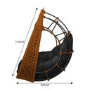 Ver imagem 4 de Cadeira Balanço Ninho Suspenso em Corda Náutica Luxo Ocre/preto