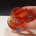 Ver mais imagens de Castiçal Decorativo de Vidro Âmbar 7x6x6cm Porta Vela Mesa Jantar Decoração Sala