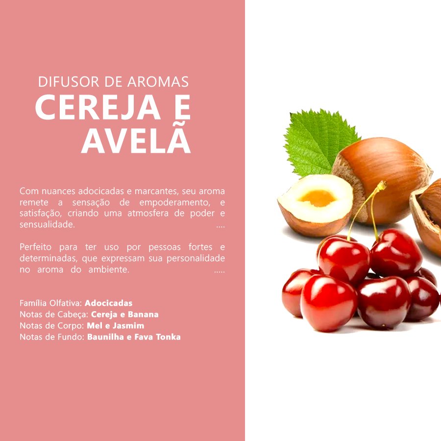 Difusor de Ambiente Aroma Cereja e Avelã 100ml - 6
