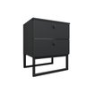Mesa de Cabeceira Industrial Mdf com Pés Metalon Preto Plancasa Preto Tx - 1