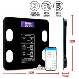 Super Balança Digital Bioimpedancia Corporal Aplicativo - 12