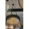 Lustre Redondo Metal Preto com Cristais Transparente 9E14 55cm - 1