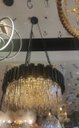 Ver imagem 1 de Lustre Redondo Metal Preto com Cristais Transparente 9E14 55cm
