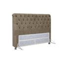 Ver imagem 1 de Cabeceira Cama Box Estofada Casal Casal Imperatriz Suede Marrom - Simbal