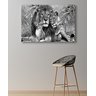Quadro Decorativo Família Leão Preto Branco para Sala Quarto - 2