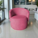 Ver imagem 7 de Poltrona Decorativa Beatriz Orgânica Suede Rosa