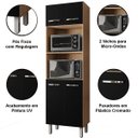 Ver imagem 4 de Paneleiro Alto com Nicho Micro-ondas 4 Portas Lara Savana / Preto