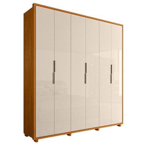 Guarda Roupa Casal Matisse 6 Portas Cinamomo/off White - Madetec