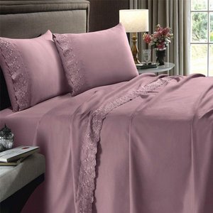Kit de Cama Casal 4 Pçs Microfibra Rosa