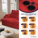 Ver imagem 4 de Sofá Retrátil Tesla 3,10m Usb e Porta Copo Suede