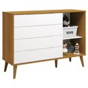 Ver imagem 3 de Cômoda com Porta Retrô Elfe Branco Acetinado Savana Amadeirado - Reller