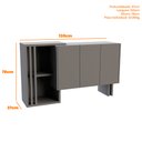 Ver imagem 6 de Balcão Jasmin 03 Portas Off White e Ypê - D'Rossi