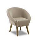 Ver imagem 3 de Poltrona Para Sala Decorativa Milena Veludo Bege Adonai Estofados