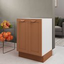 Ver imagem 1 de Balcão Planejado 2 Portas 60cm sem Tampo Arizona CabeCasa MadeiraOriginals Laranja/Terracota/Branco