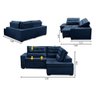 Sofá de Canto Retrátil e Reclinável com Molas 2,50x2,00 Esq Virginia Suede Azul Adonai Estofados - 2