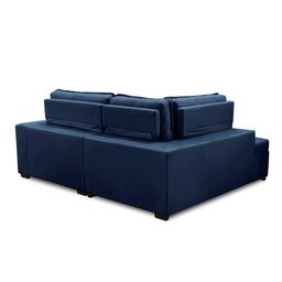 Sofá de Canto Retrátil e Reclinável com Molas 2,50x2,00 Esq Virginia Suede Azul Adonai Estofados - 8